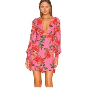 AFRM Castile Mini Dress in Pink Bouquet